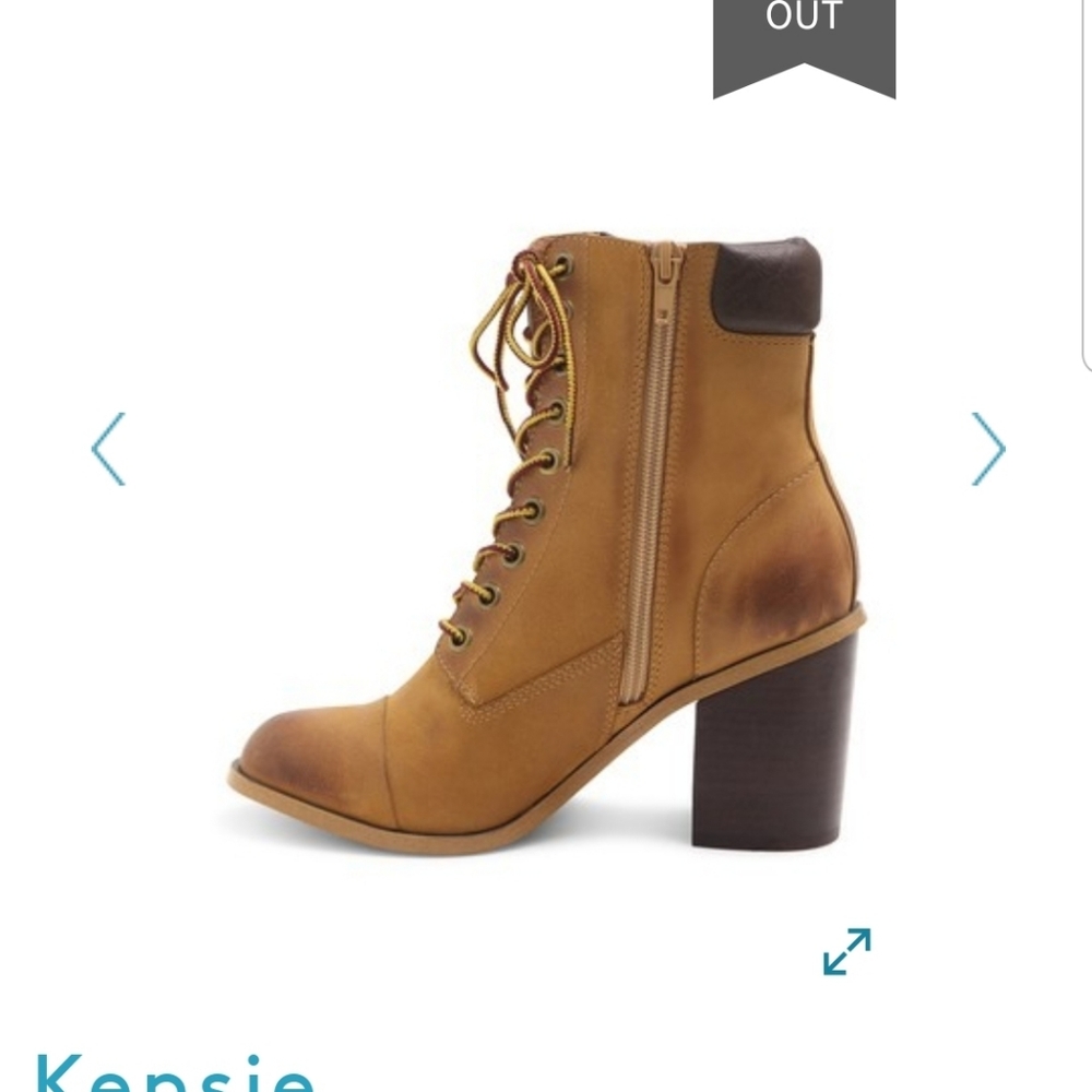 New 7.5 Leather Construction Booties with 3"  Heel - Picture 5 of 8